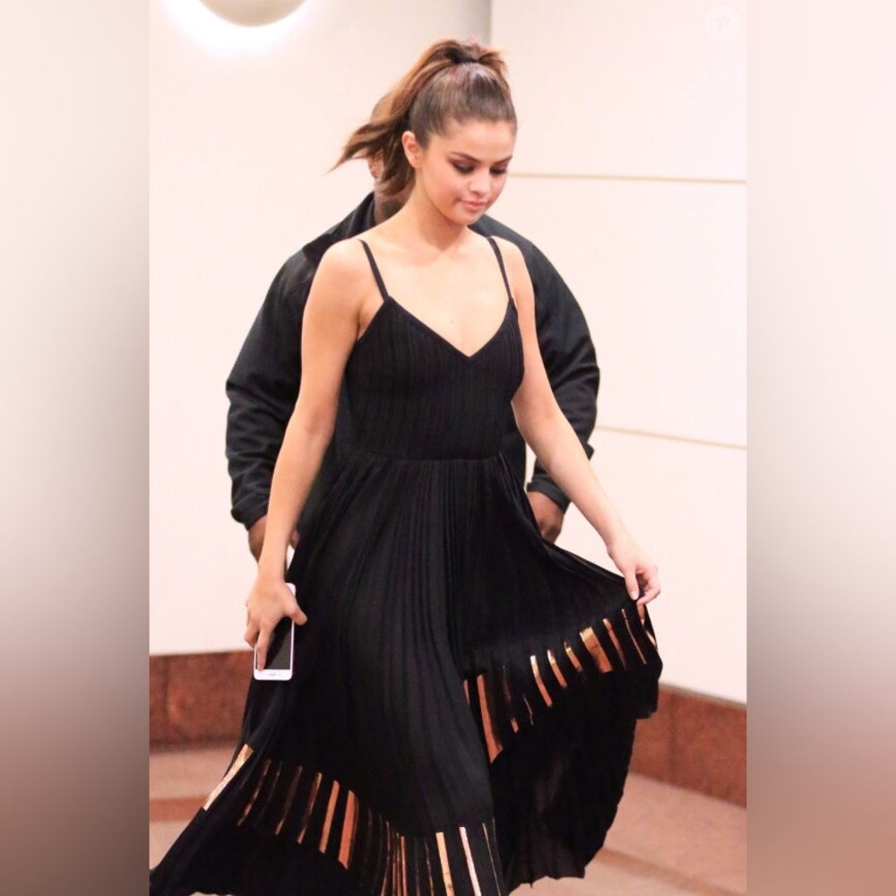 As seen on Selena Gomez ❤️ RARE Proenza Schouler foil print pleated plisse dress